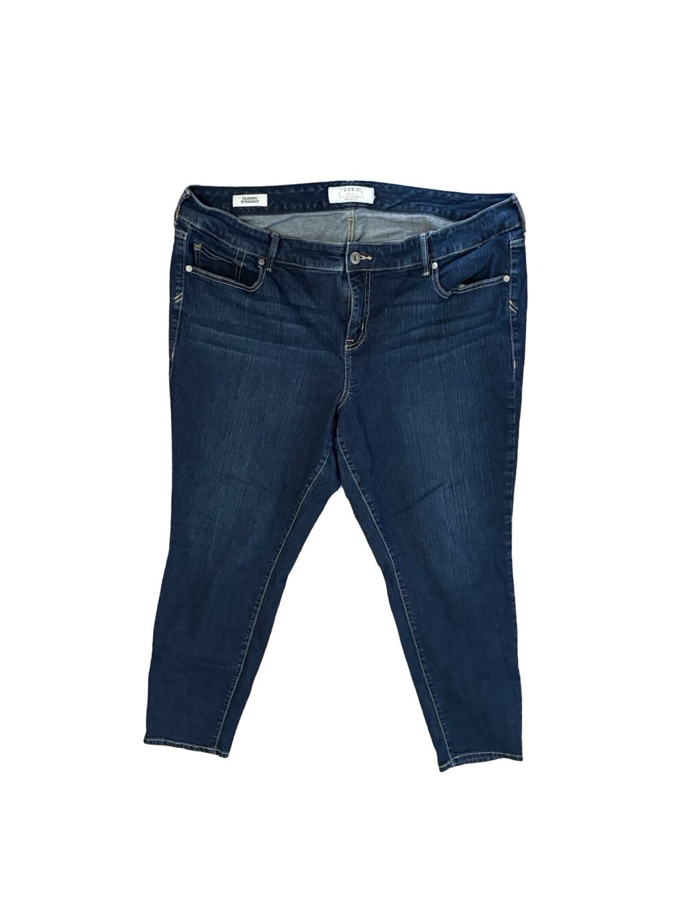 Torrid Jeans Womens 20 R Blue Denim Dark Wash Boyfriend Straight Stretch